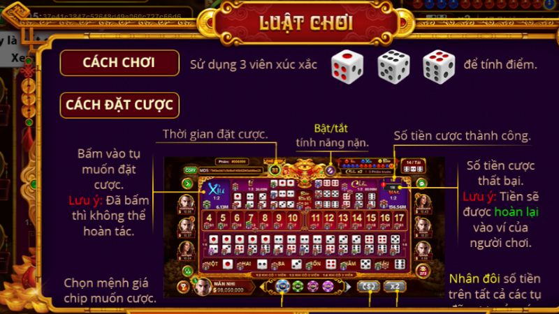 Tổng quan giao diện trò chơi Sicbo Tài Phú MD5 tại Sunwin